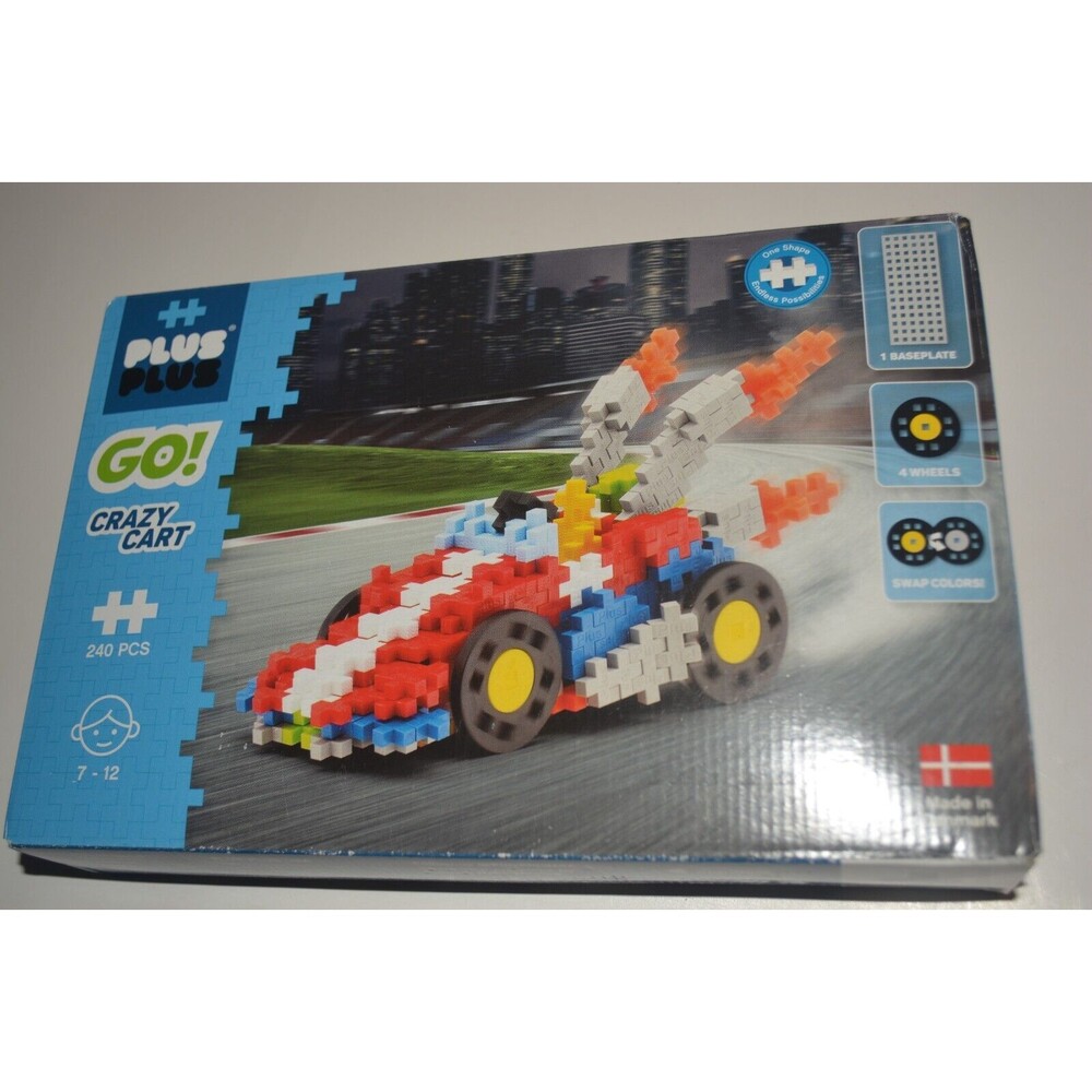 Plus-Plus GO! Crazy Cart Building Set, STEM Toy, 240 Pieces